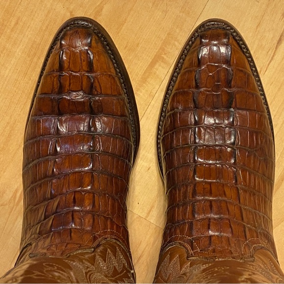Ladies Handmade USA Lucchese Caiman Ridge Western Boots - 7.5 B - Picture 3 of 11